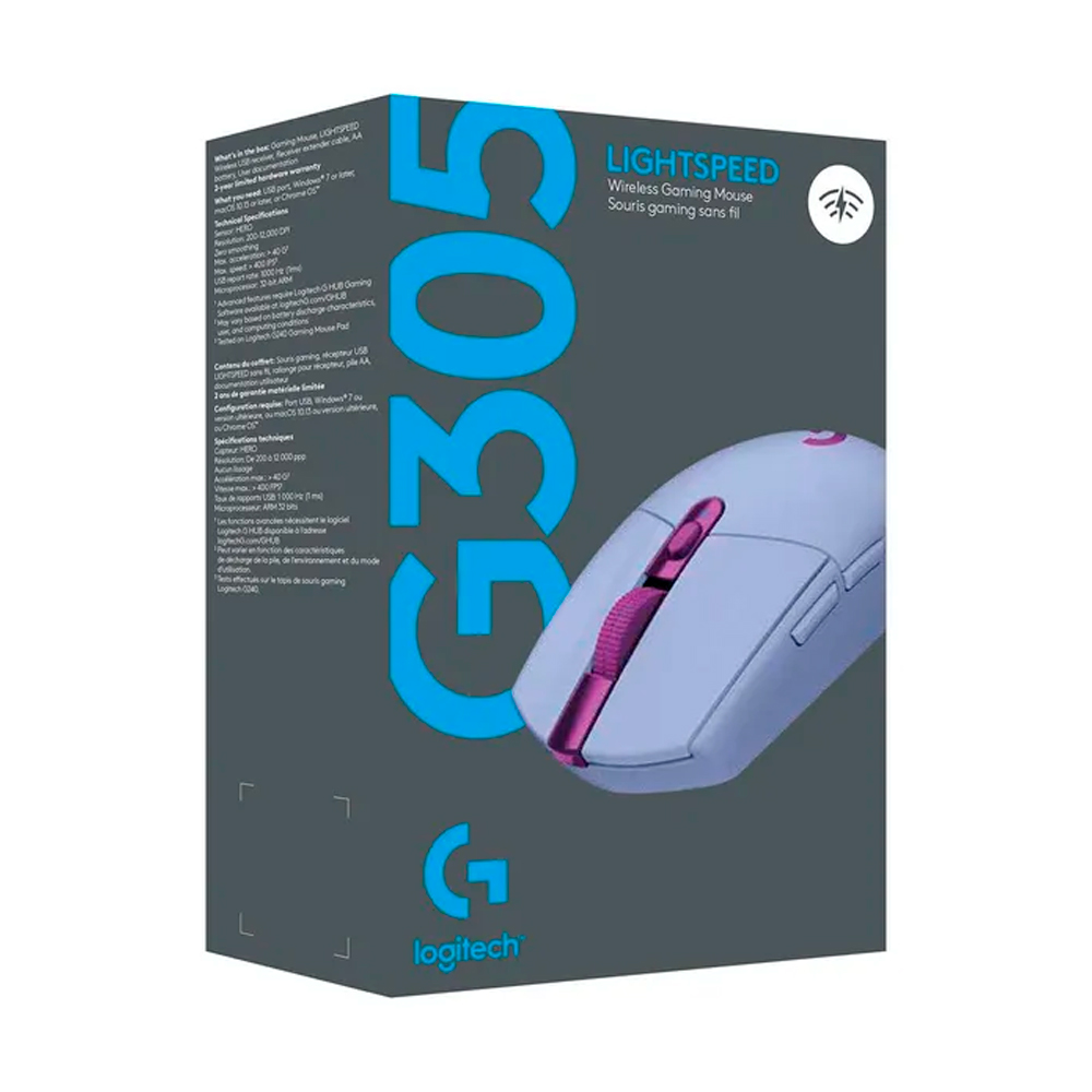 MOUSE LILA Mouse Inalámbrico Logitech Lightspeed G305 Gamer (LILA) - Imagen 1